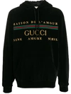 GUCCI LOGO EMBROIDERED HOODIE,595530 XJBTC