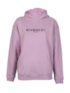 GIVENCHY DISTRESSED LOGO PRINT HOODIE PINK,BW70643Z0Y