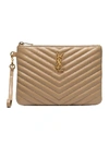 Saint Laurent Monogram Plaque Quilted Clutch