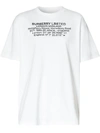 Burberry White Text Print T-shirt In White