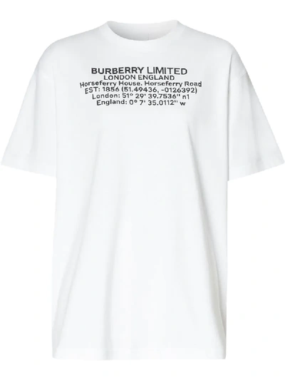 Burberry Printed Cotton T-shirt In White