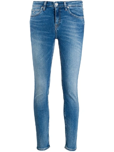 Calvin Klein Jeans Est.1978 Faded Skinny Jeans In Blue