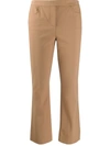 Theory Cropped Tailored Trousers In Neutrals