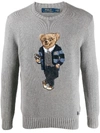 RALPH LAUREN INTARSIEN-PULLOVER MIT TEDDY