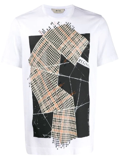 Z Zegna Abstract Print T-shirt In White
