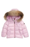 MONCLER K2 WATER RESISTANT HOODED DOWN JACKET WITH GENUINE FOX FUR TRIM,E2951419872668950