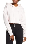 Alo Yoga Edge Cotton-blend Cropped Hoodie In Soft Pink