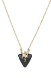 ALEXIS BITTAR NAVETTE CRYSTAL TRIANGLE PENDANT NECKLACE,AB94N025089