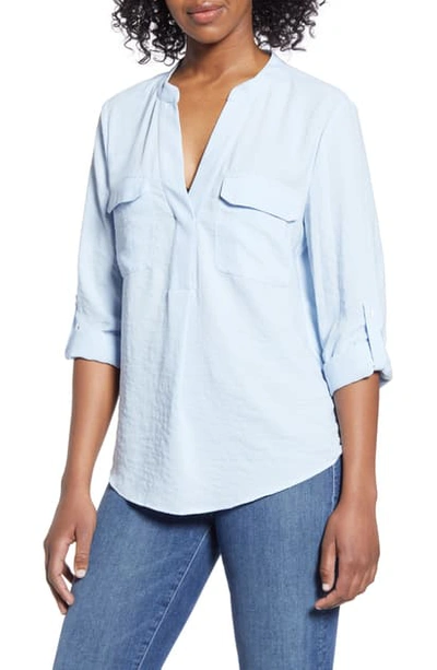 Vince Camuto Matte Rumple Blouse In Blue Bird