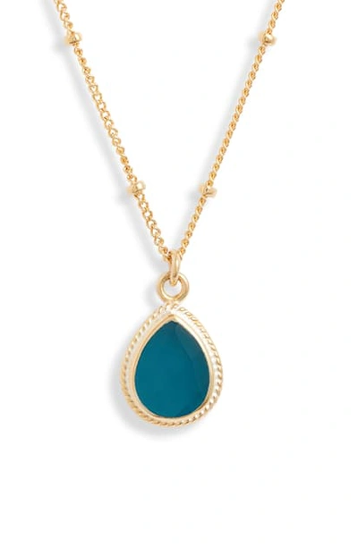 Anna Beck Small Pendant Necklace In Gold/ Blue