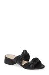 Patricia Green Bobbie Beaux Slide Sandal In Black Suede