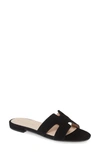 Patricia Green Hallie Slide Sandal In Black Suede