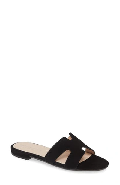 Patricia Green Hallie Slide Sandal In Black Suede