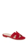 Patricia Green Hallie Slide Sandal In Red Suede