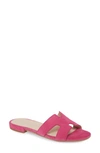Patricia Green Hallie Slide Sandal In Hot Pink Suede