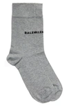 Balenciaga Classic Logo Cotton Blend Socks In Graphite/ Black