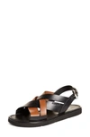 PRADA CRISSCROSS SLINGBACK SANDAL,1X070M 3KEXF 00599