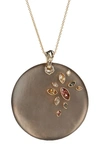 ALEXIS BITTAR NAVETTE CRYSTAL LARGE DISC PENDANT NECKLACE,AB94N007038