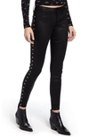 ARTICLES OF SOCIETY SARAH STUDDED COATED ANKLE SKINNY JEANS,5350PLB-489