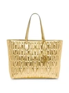 MOSCHINO Embossed Metallic Leather Tote