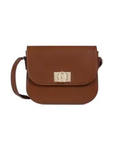 Furla Small  1927 Leather Shoulder Bag In Cognac