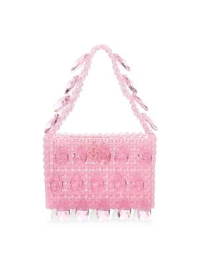 Susan Alexandra Peony Appliqué Beaded Bag In Pink