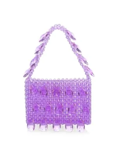 Susan Alexandra Amethyst Appliqué Beaded Bag In Purple