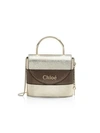 CHLOÉ SMALL ABY METALLIC LEATHER TOP HANDLE BAG,0400011842067