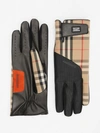 BURBERRY Logo Appliqué Vintage Check and Lambskin Gloves