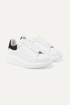 ALEXANDER MCQUEEN SUEDE-TRIMMED LEATHER EXAGGERATED-SOLE trainers