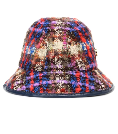 Gucci 格纹羊毛混纺渔夫帽 In Multicoloured