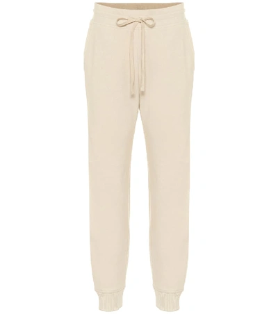 Vince Oatmeal Cotton-blend Sweatpants In White Sand