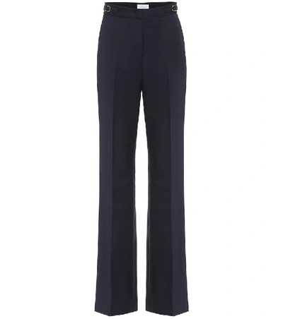 Gabriela Hearst Waistcoata High-rise Wide-leg Wool Trousers In Blue
