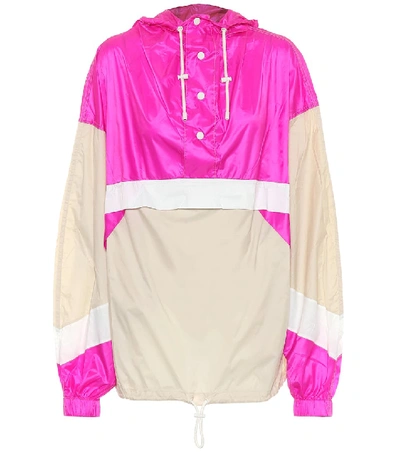 Isabel Marant Étoile Kizzy Nylon Track Jacket In Fuchsia,beige