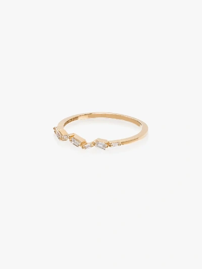 SUZANNE KALAN 18K YELLOW GOLD SKINNY BAGUETTE DIAMOND RING,BAR121YG14459457