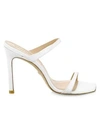Stuart Weitzman Aleena 75 Leather Sandal In White