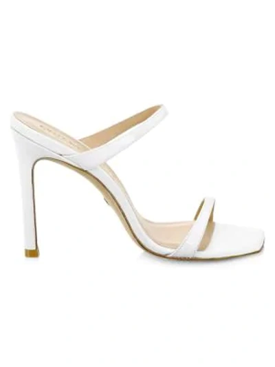 Stuart Weitzman Aleena 75 Leather Sandal In White