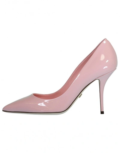Dolce & Gabbana Light Pink Leather Pumps In Rosa