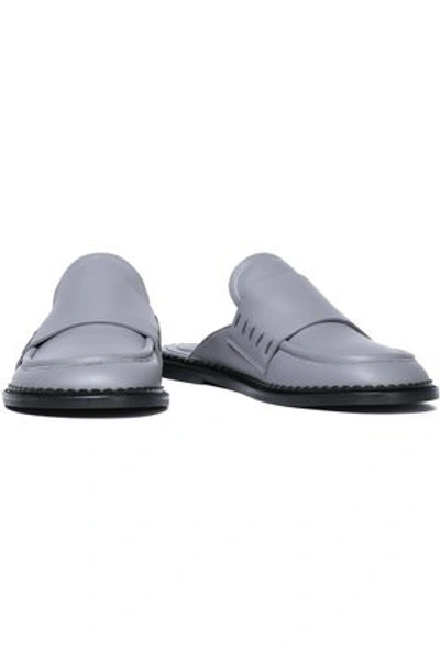 Marni Leather Slippers In Gray