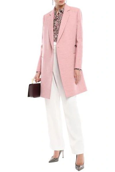 Victoria Beckham Double-breasted Mélange Brushed Wool-felt Coat In Baby Pink
