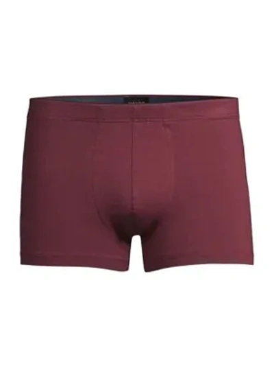 Hanro Men's Cotton Superior Boxer Briefs In Bordeaux