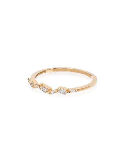 SUZANNE KALAN 18KT YELLOW GOLD BAGUETTE DIAMOND RING