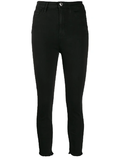 Pinko High Waisted Cropped Skinny Jeans In Black