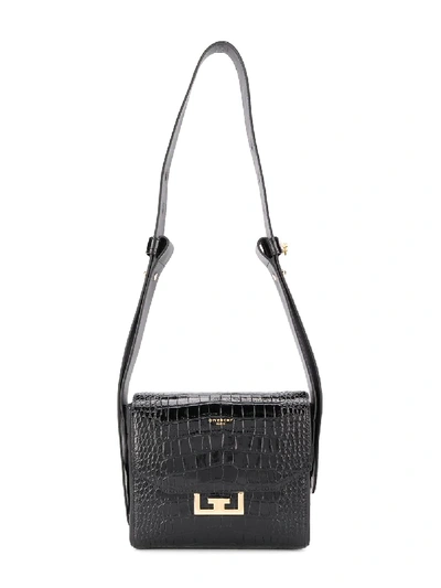 Givenchy Small Crocodile Effect Eden Shoulder Bag In Black