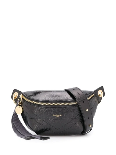 Givenchy Black Crackled Leather Id Belt Bag In 黑色