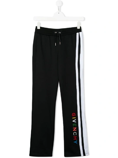 Givenchy Teen Logo Embroidered Track Trousers In Black