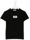 Msgm Logo Patch Cotton Jersey T-shirt In Black
