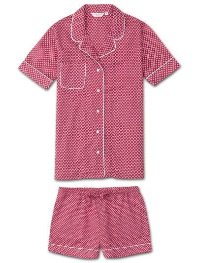 Derek Rose Ledbury 31 Shortie Pajama Set In Red Pattern