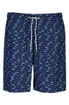 Snapper Rock Little Boy's & Boy's Taking Flight Blue Swell Board Shorts In Navy Light Blue