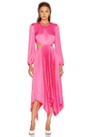A.l.c Naples Pleated Cutout Handkerchief Dress In Grapefruit